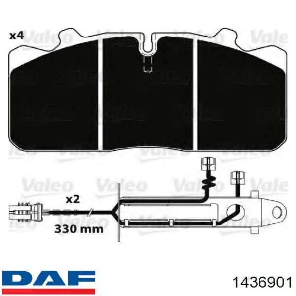 1436901 DAF pastillas de freno delanteras