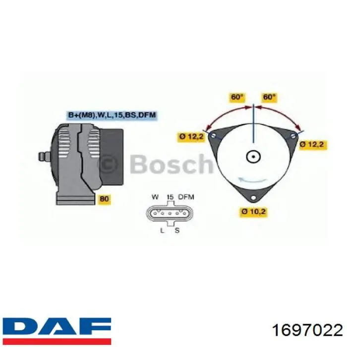 1697022 DAF alternador