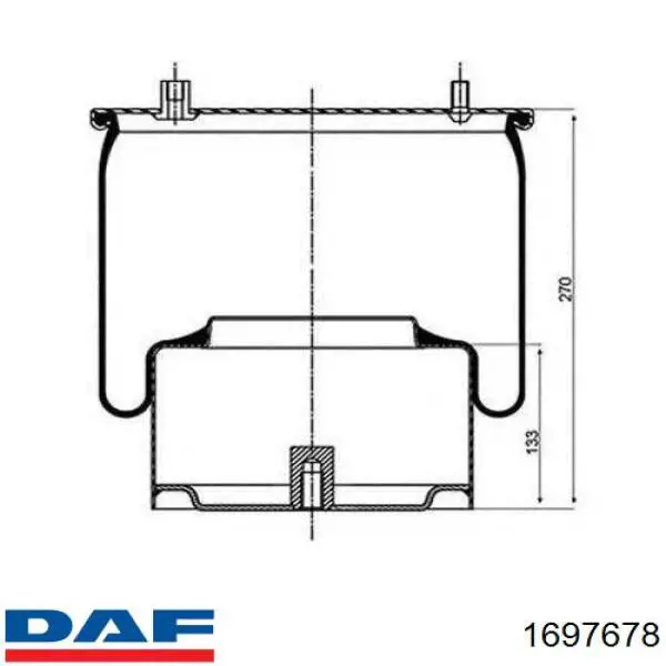 1697678 DAF muelle neumático, suspensión, eje trasero