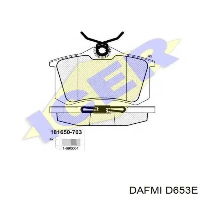 D653E Dafmi pastillas de freno traseras