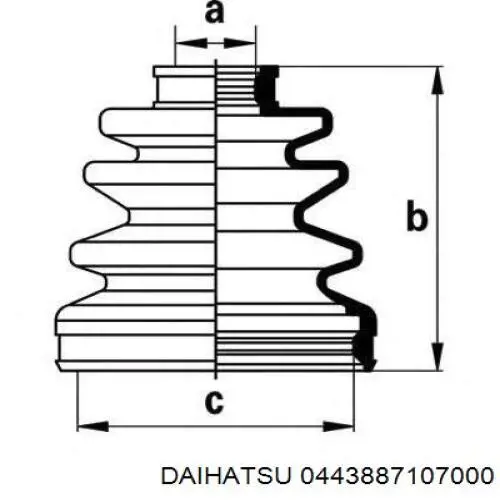 0443887107000 Daihatsu fuelle, árbol de transmisión delantero interior