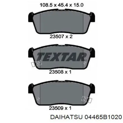 04465B1020 Daihatsu pastillas de freno delanteras