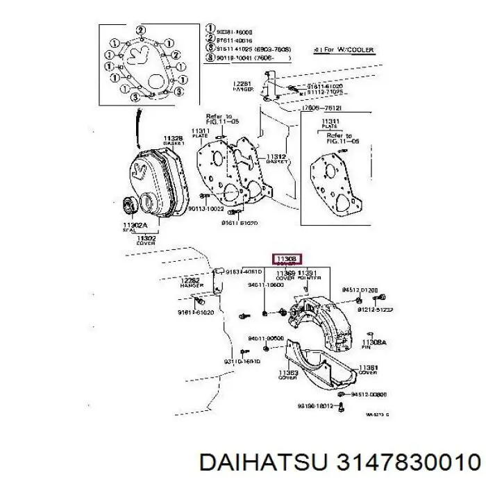 3147830010 Daihatsu junta, adaptador de filtro de aceite