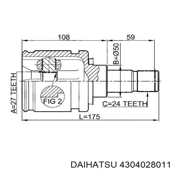 4304028011 Daihatsu junta homocinética interior delantera izquierda