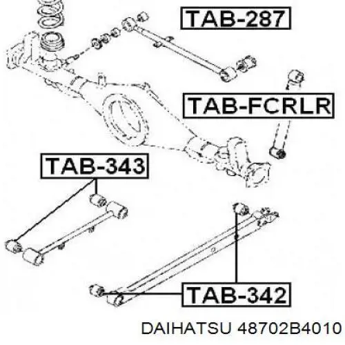 48702B4010 Daihatsu suspensión, brazo oscilante, eje trasero, superior