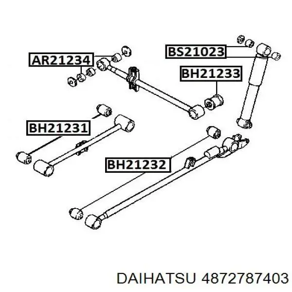 4872787403 Daihatsu suspensión, brazo oscilante, eje trasero, inferior