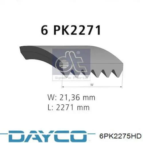 6PK2275HD Dayco correa trapezoidal