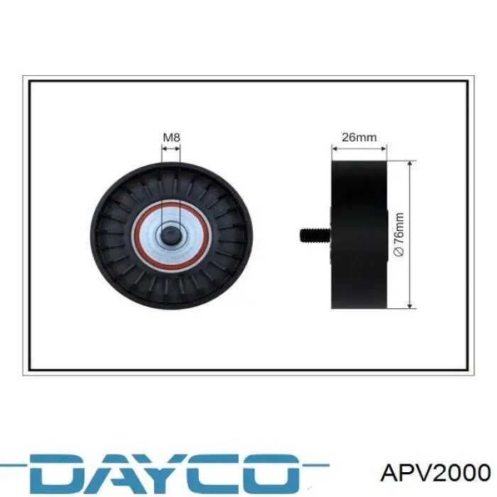 APV2000 Dayco rodillo, correa trapecial poli v