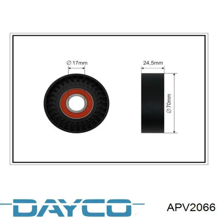 APV2066 Dayco rodillo, correa trapecial poli v