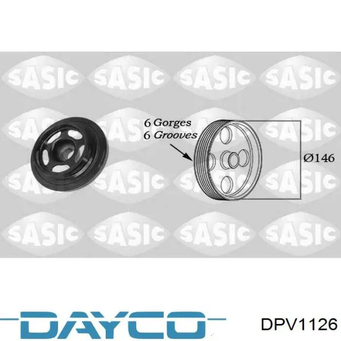 DPV1126 Dayco polea, cigüeñal