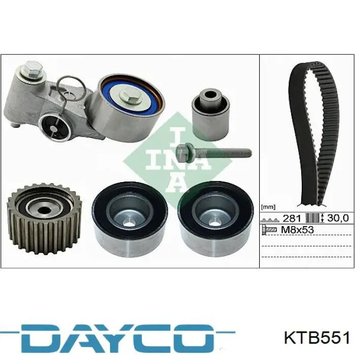 KTB551 Dayco kit correa de distribución