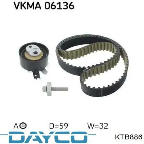 KTB886 Dayco kit correa de distribución