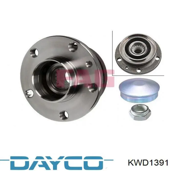 KWD1391 Dayco cubo de rueda trasero