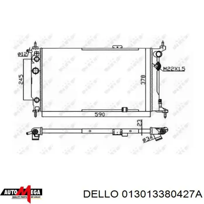 01-3013380427-A Dello/Automega termostato, refrigerante