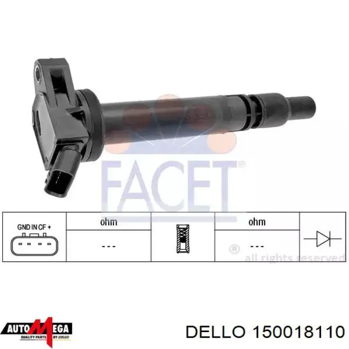 150018110 Dello/Automega tapa de distribuidor de encendido