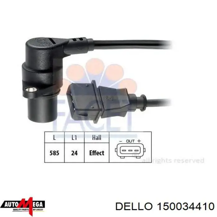 150034410 Dello/Automega sensor de posición del cigüeñal