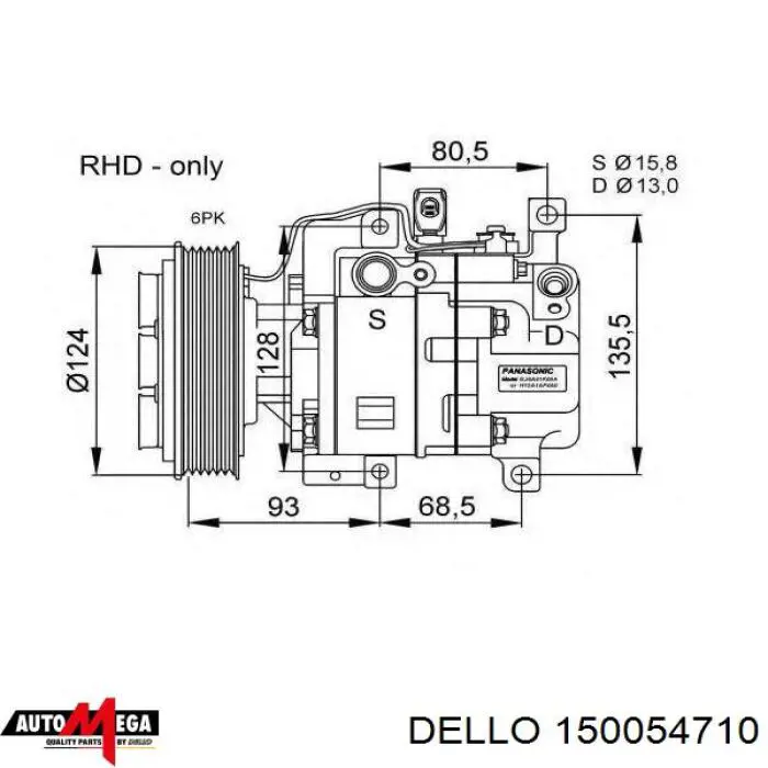 150054710 Dello/Automega presostato, aire acondicionado