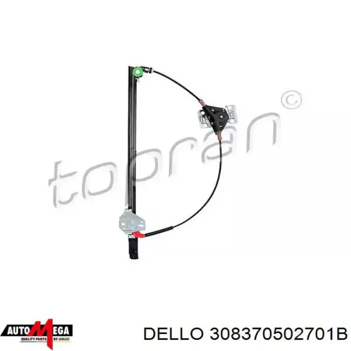 308370502701B Dello/Automega mecanismo de elevalunas, puerta delantera derecha