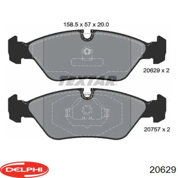 20629 Delphi pastillas de freno delanteras