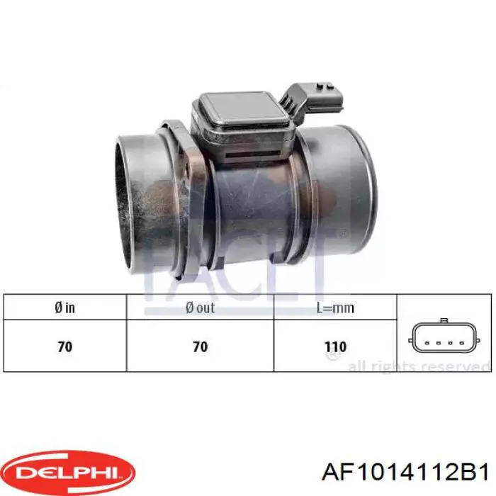 AF10141-12B1 Delphi sensor de flujo de aire/medidor de flujo (flujo de aire masibo)