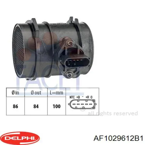 AF10296-12B1 Delphi sensor de flujo de aire/medidor de flujo (flujo de aire masibo)