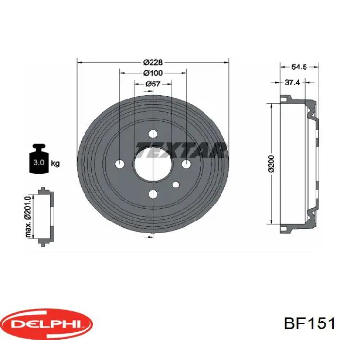 BF151 Delphi freno de tambor trasero