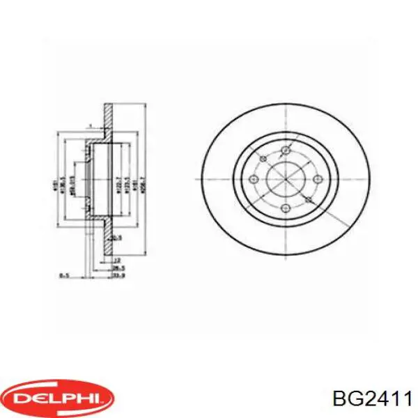 BG2411 Delphi freno de disco delantero