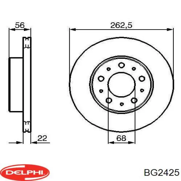 BG2425 Delphi freno de disco delantero