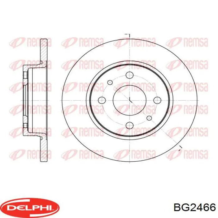 BG2466 Delphi freno de disco delantero