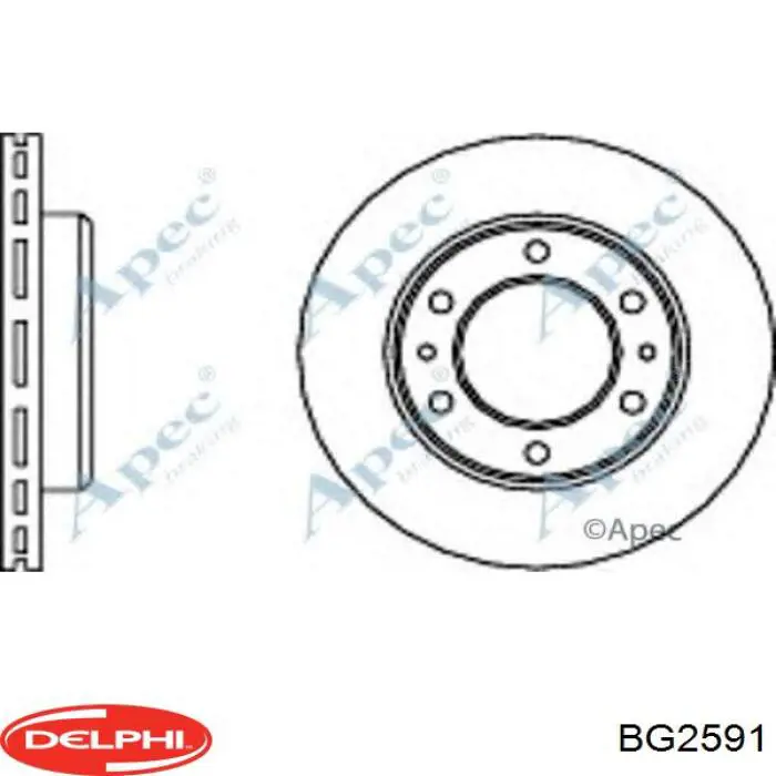 BG2591 Delphi freno de disco delantero