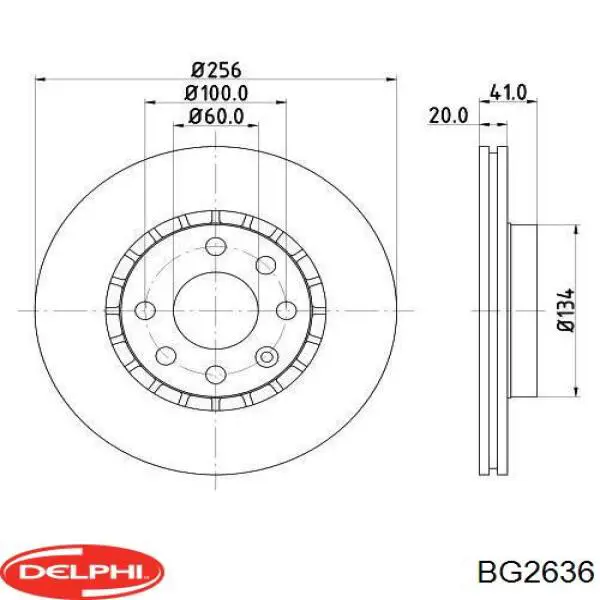 BG2636 Delphi freno de disco delantero