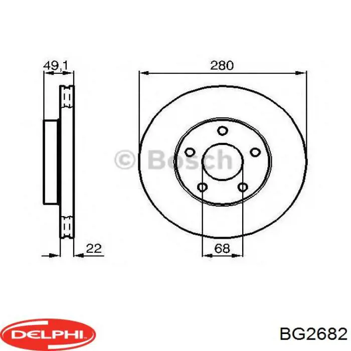 BG2682 Delphi freno de disco delantero