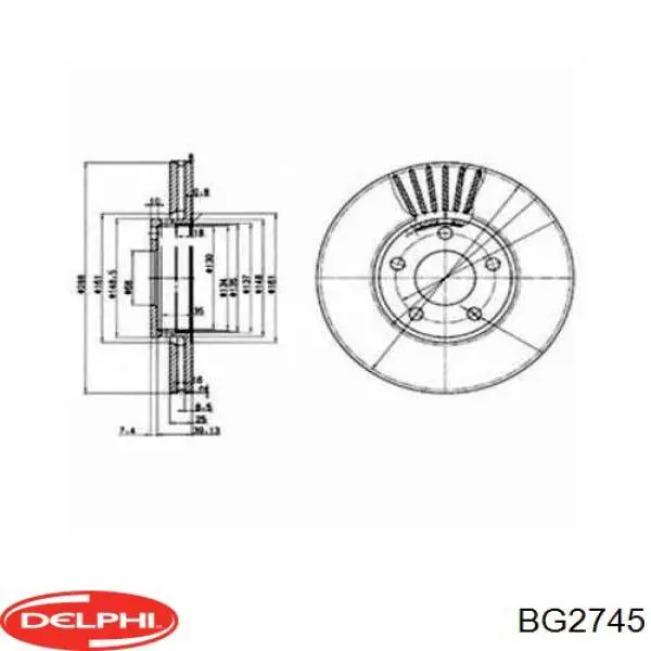 BG2745 Delphi freno de disco delantero