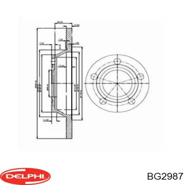 BG2987 Delphi freno de disco delantero