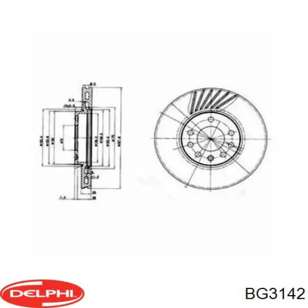 BG3142 Delphi freno de disco delantero