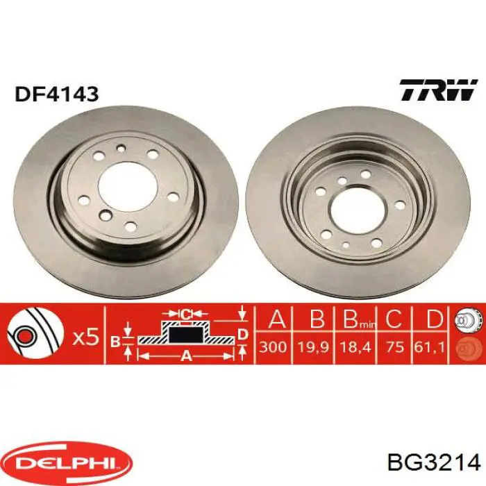 BG3214 Delphi disco de freno trasero