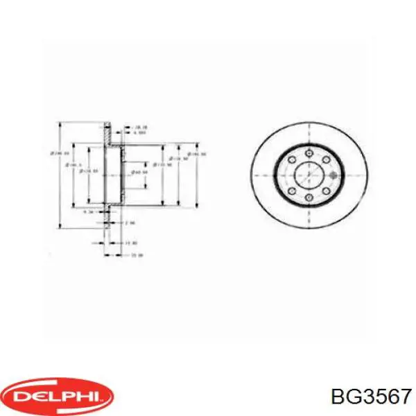 BG3567 Delphi freno de disco delantero