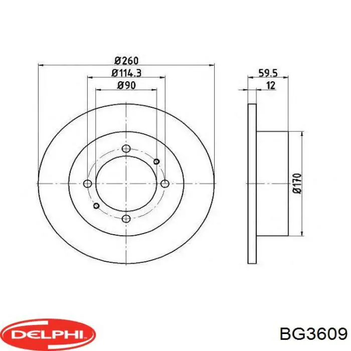 BG3609 Delphi disco de freno trasero