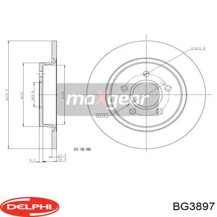 BG3897 Delphi disco de freno trasero