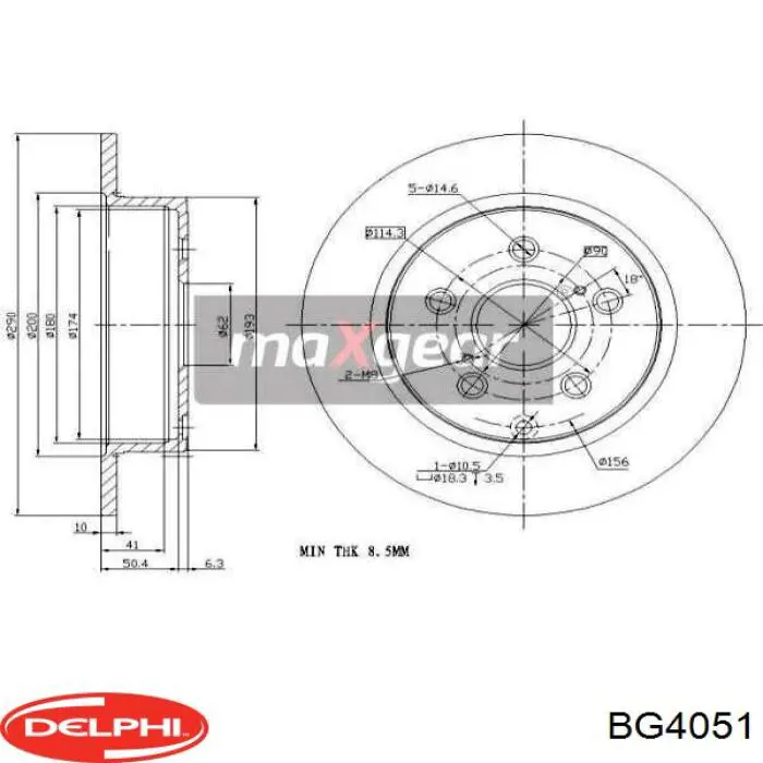 BG4051 Delphi disco de freno trasero