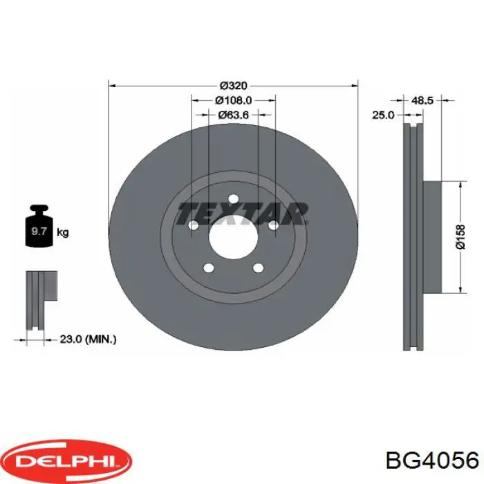 BG4056 Delphi freno de disco delantero