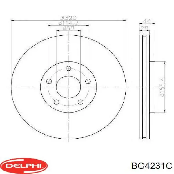 BG4231C Delphi freno de disco delantero