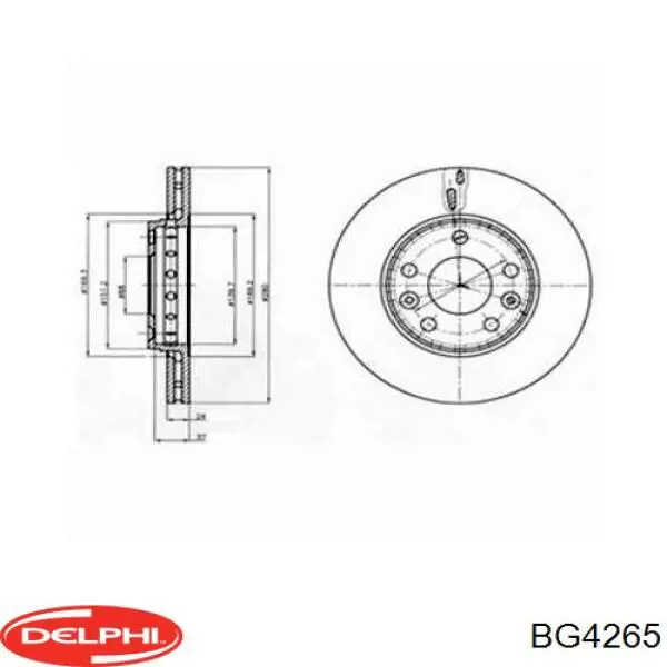 BG4265 Delphi freno de disco delantero