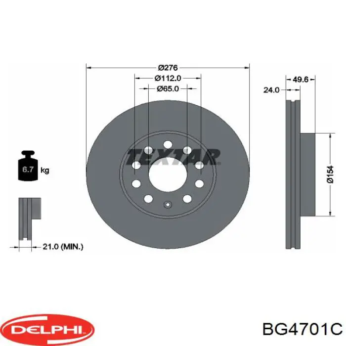 BG4701C Delphi freno de disco delantero