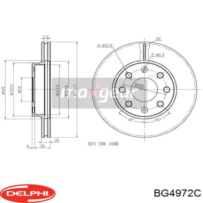 BG4972C Delphi freno de disco delantero