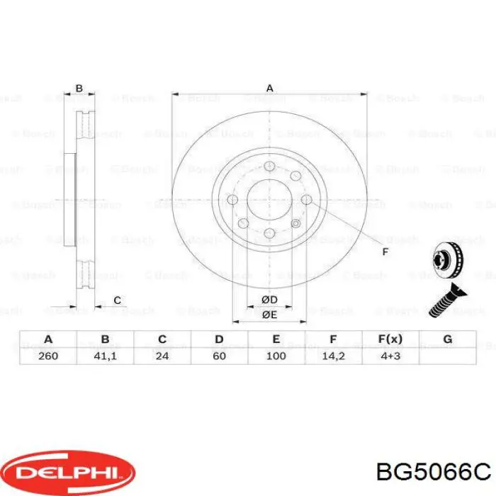 BG5066C Delphi freno de disco delantero