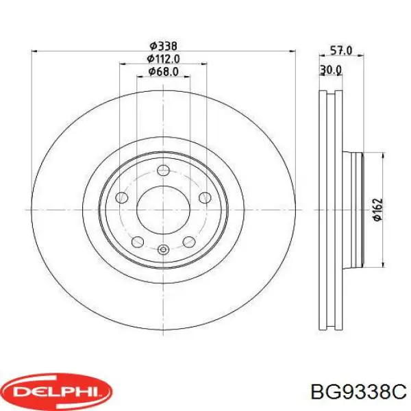 BG9338C Delphi freno de disco delantero