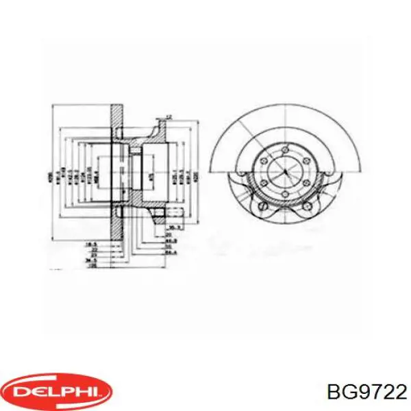 BG9722 Delphi freno de disco delantero