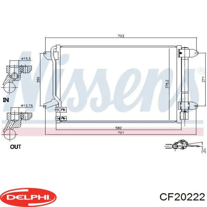 CF20222 Delphi condensador aire acondicionado