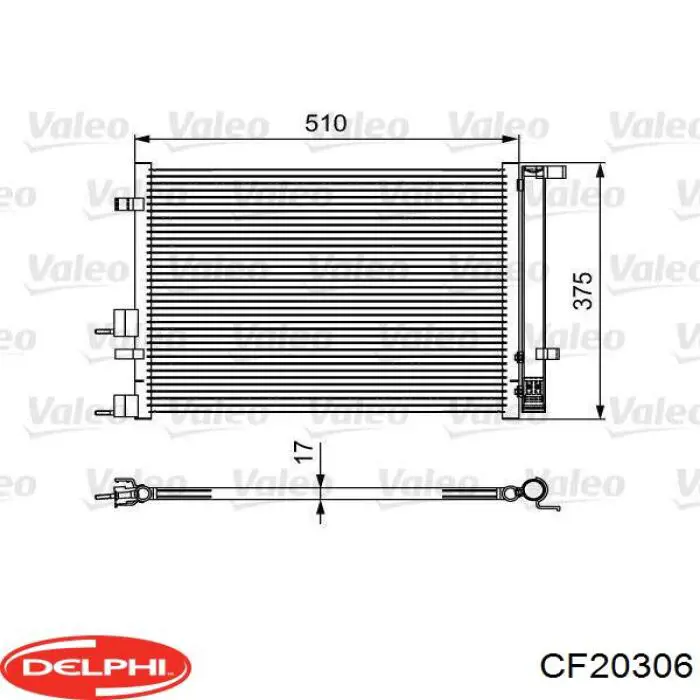 CF20306 Delphi condensador aire acondicionado